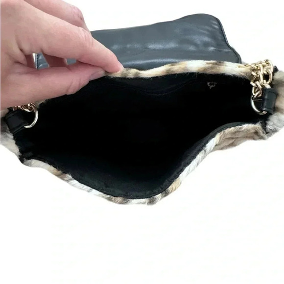Y2K Brown Leopard Print Faux Fur Cross Body Bag - Picture 4 of 10